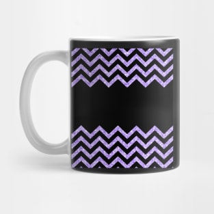 Black and Purple Glitter Chevron Design Mug